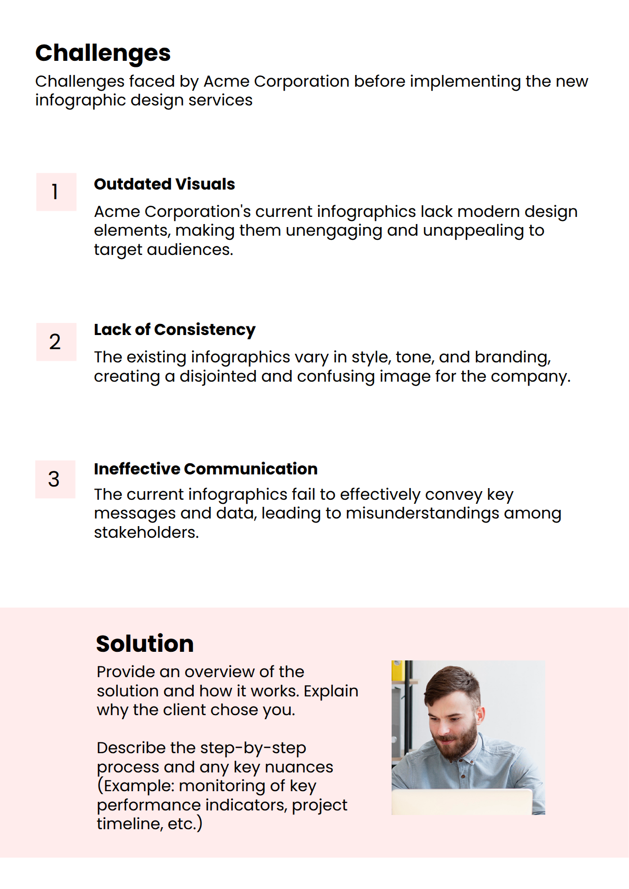 Infographic design Case Study Key Challenges