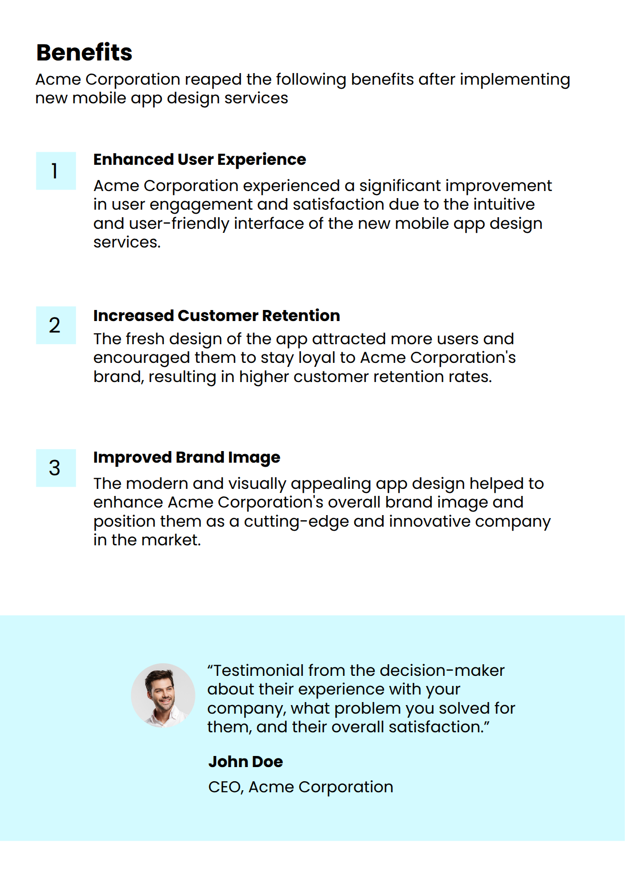 Mobile App Case Study Template Key Benefits