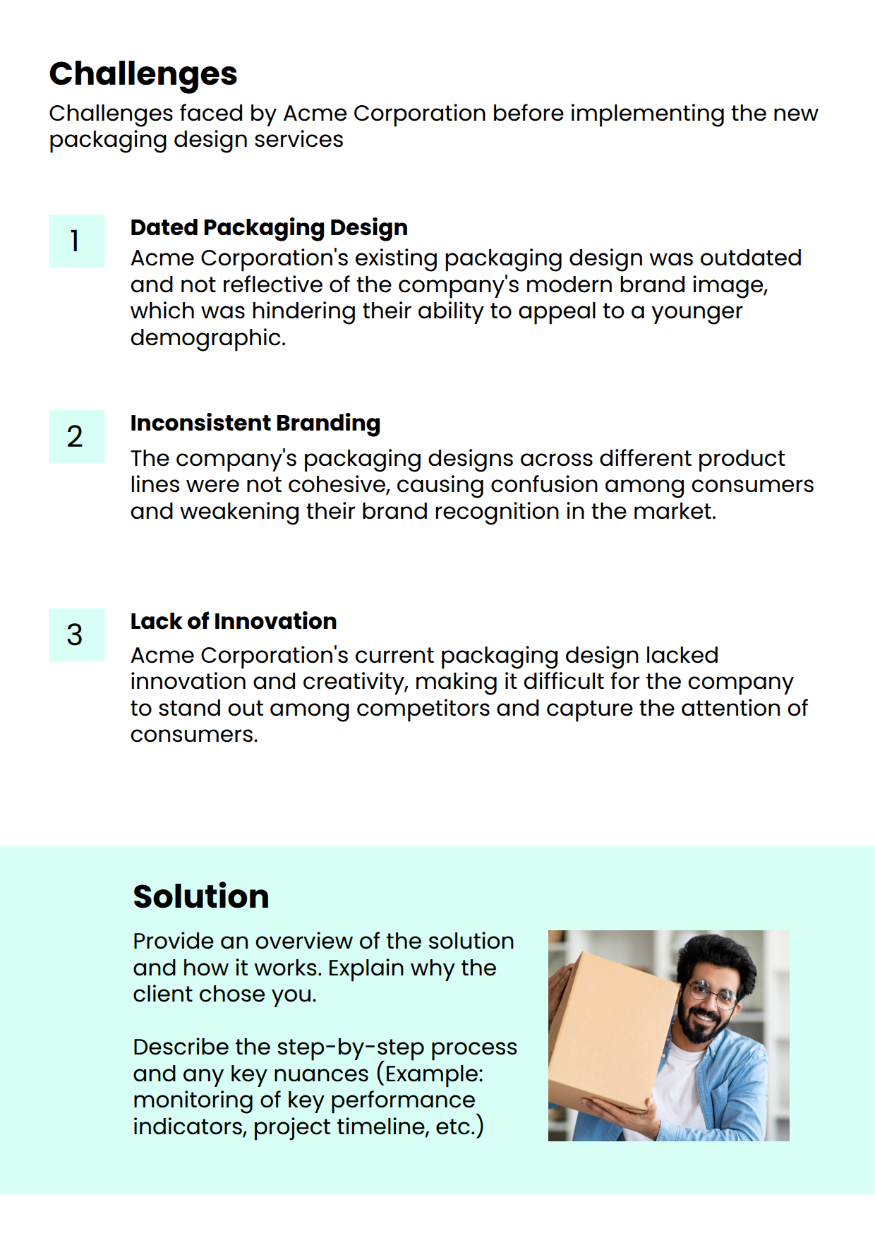 Packaging Design Case Study Template Challenges Chapter