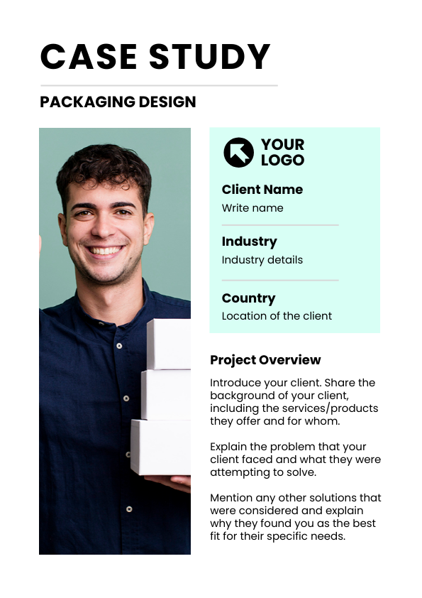 Packaging design case study templat in DocHipo