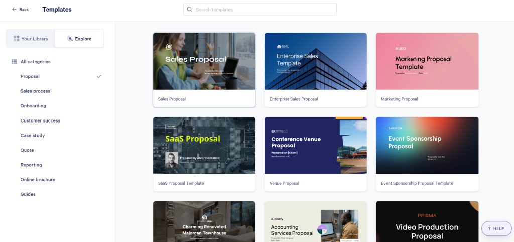 Qwilr templates for proposal