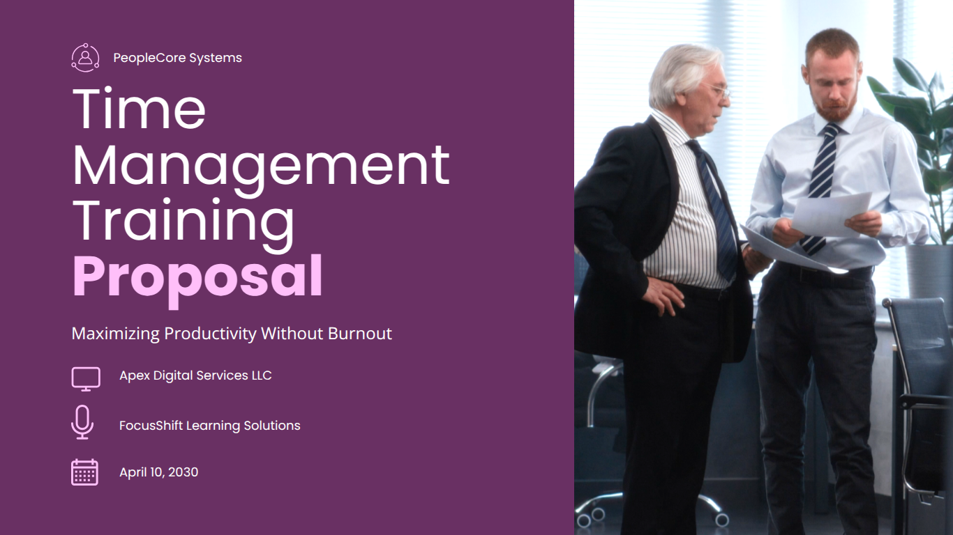 Time management training proposal template