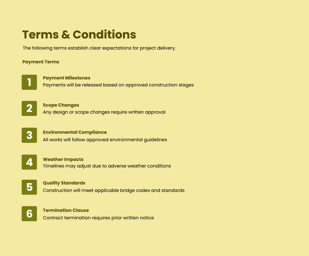 terms and conditions for proposal