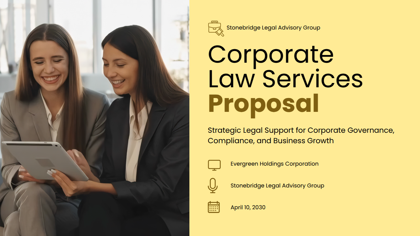 Corporate law proposal template in DocHipo