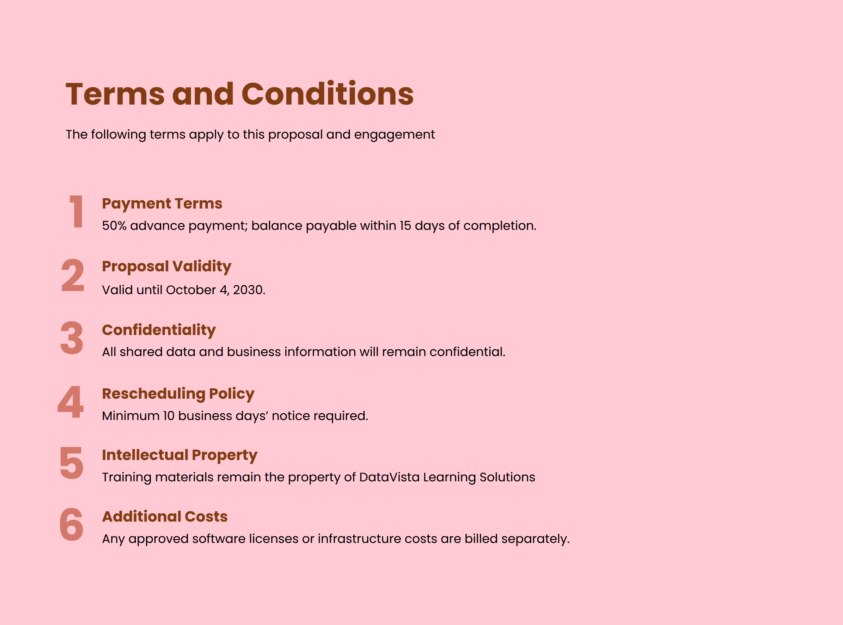 Data Analytics Training Proposal with Terms and Conditions