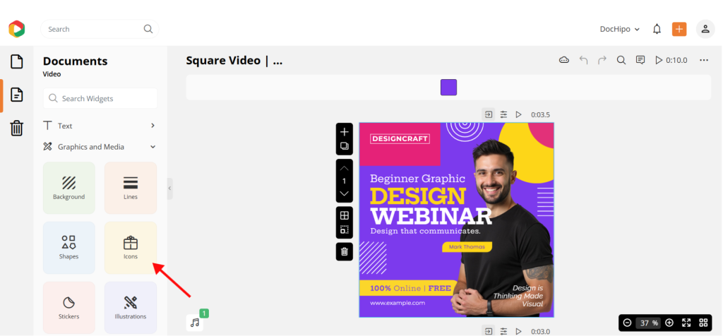 Customizing webinar video in DocHipo Customizing webinar video in DocHipo