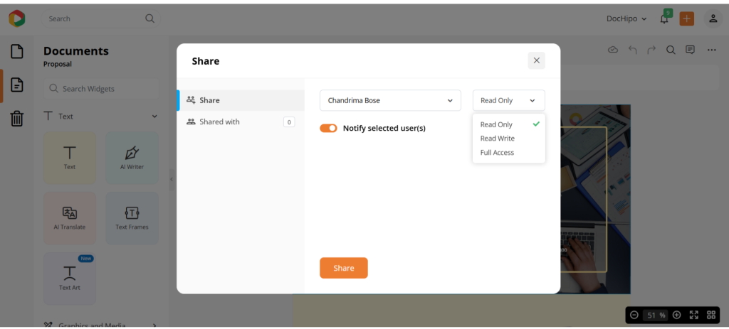 DocHipo collaboration settings