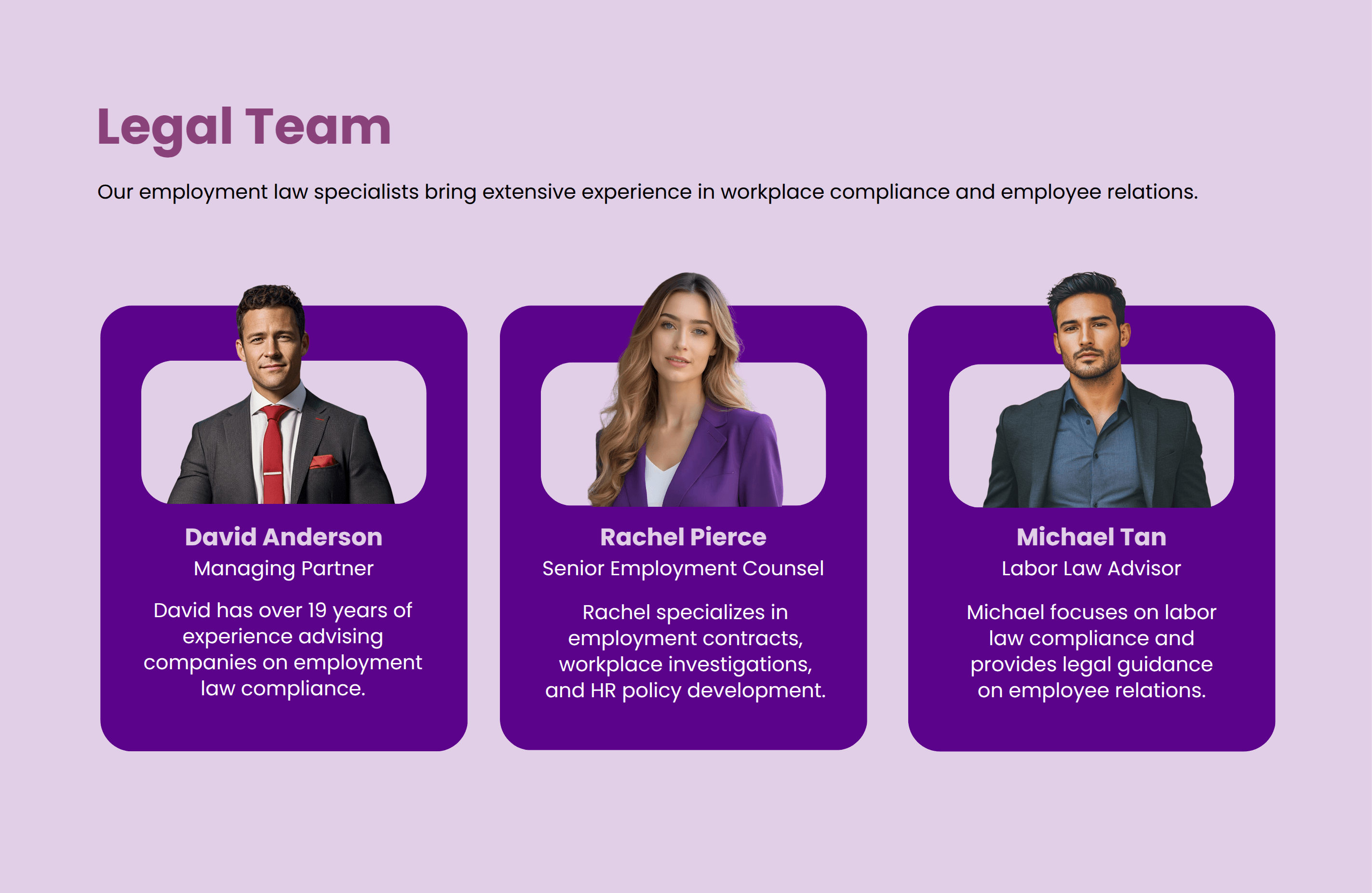 Employment Law Proposal Template with Team Introduction Section