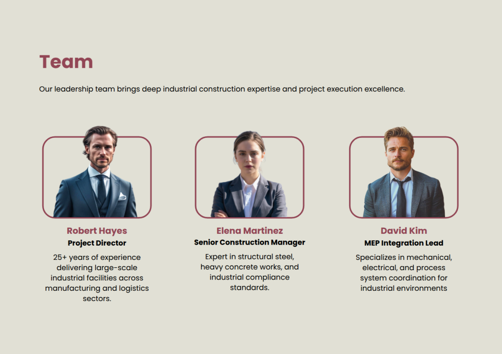 proposal team introduction