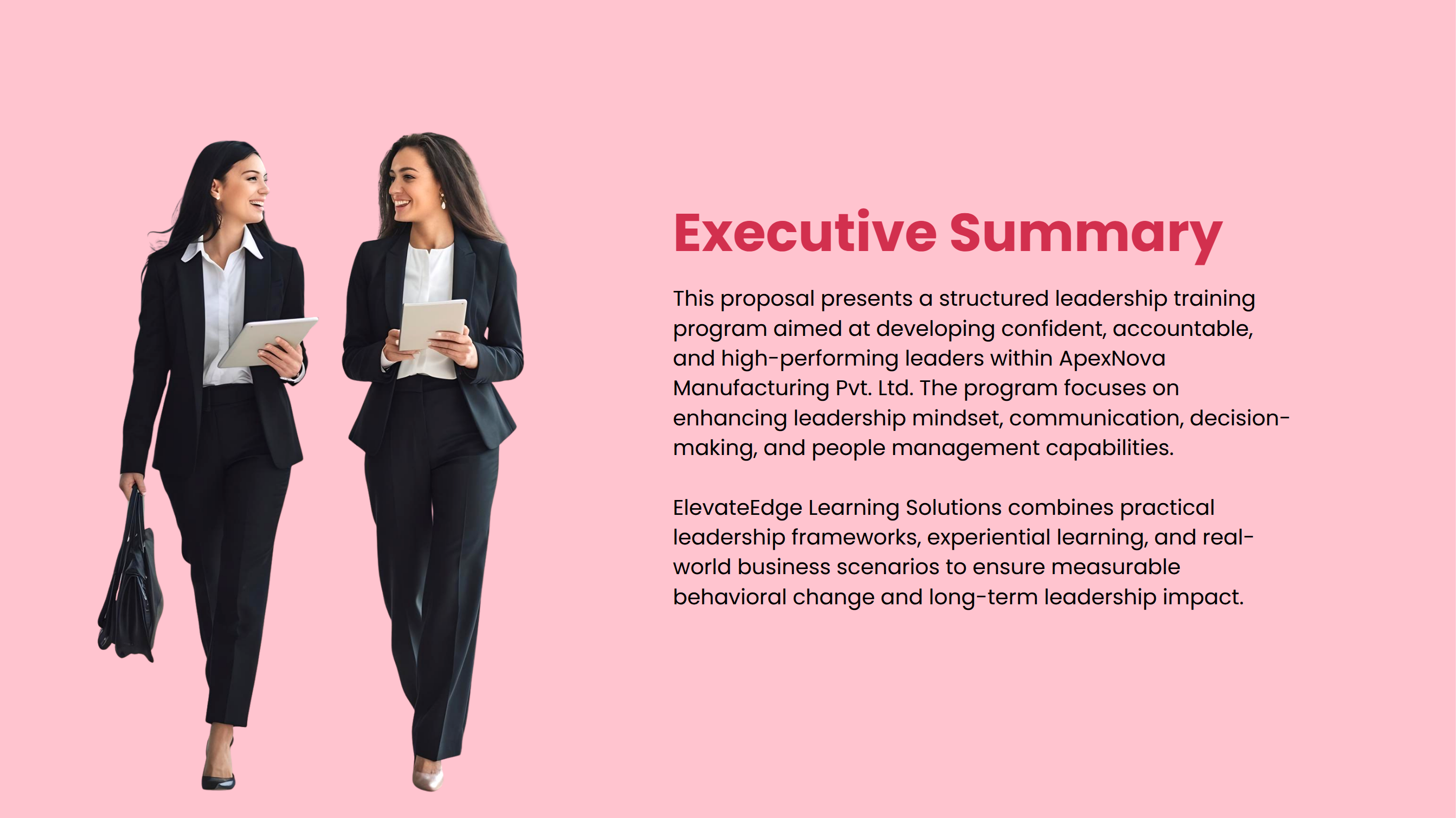 Leadership Training Proposal Template in DocHipo Executive Summary