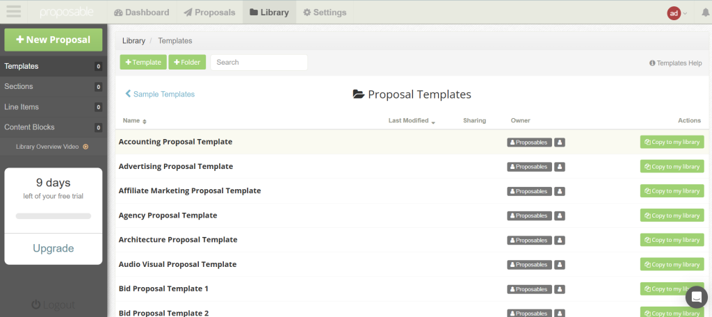 Proposable template library