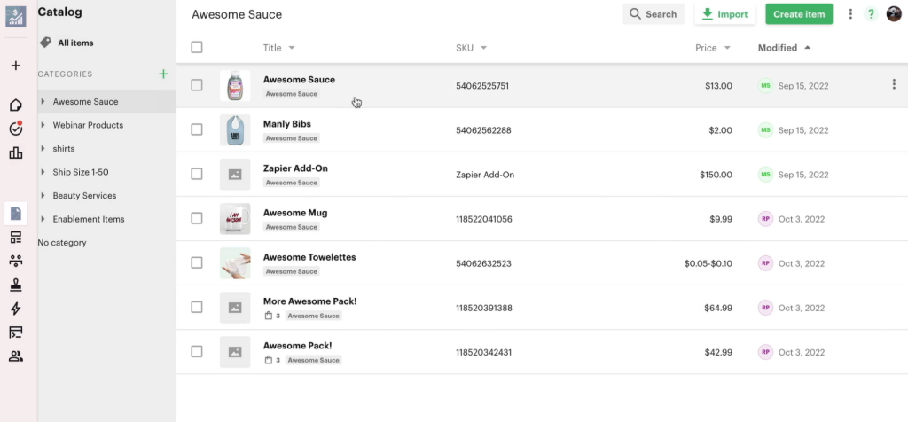 Qwilr vs pandaDoc vs DocHipo: pandadoc catalog
