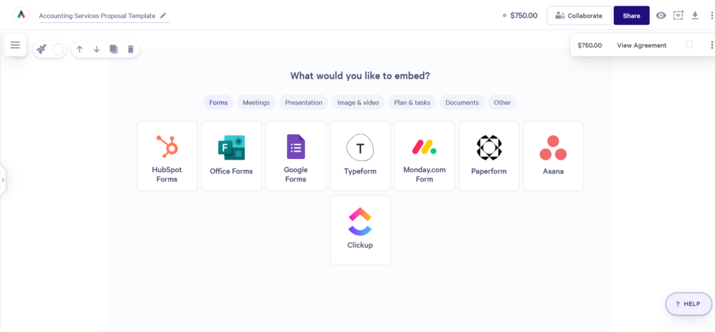 Qwilr vs pandaDoc vs DocHipo: Qwilr embedding