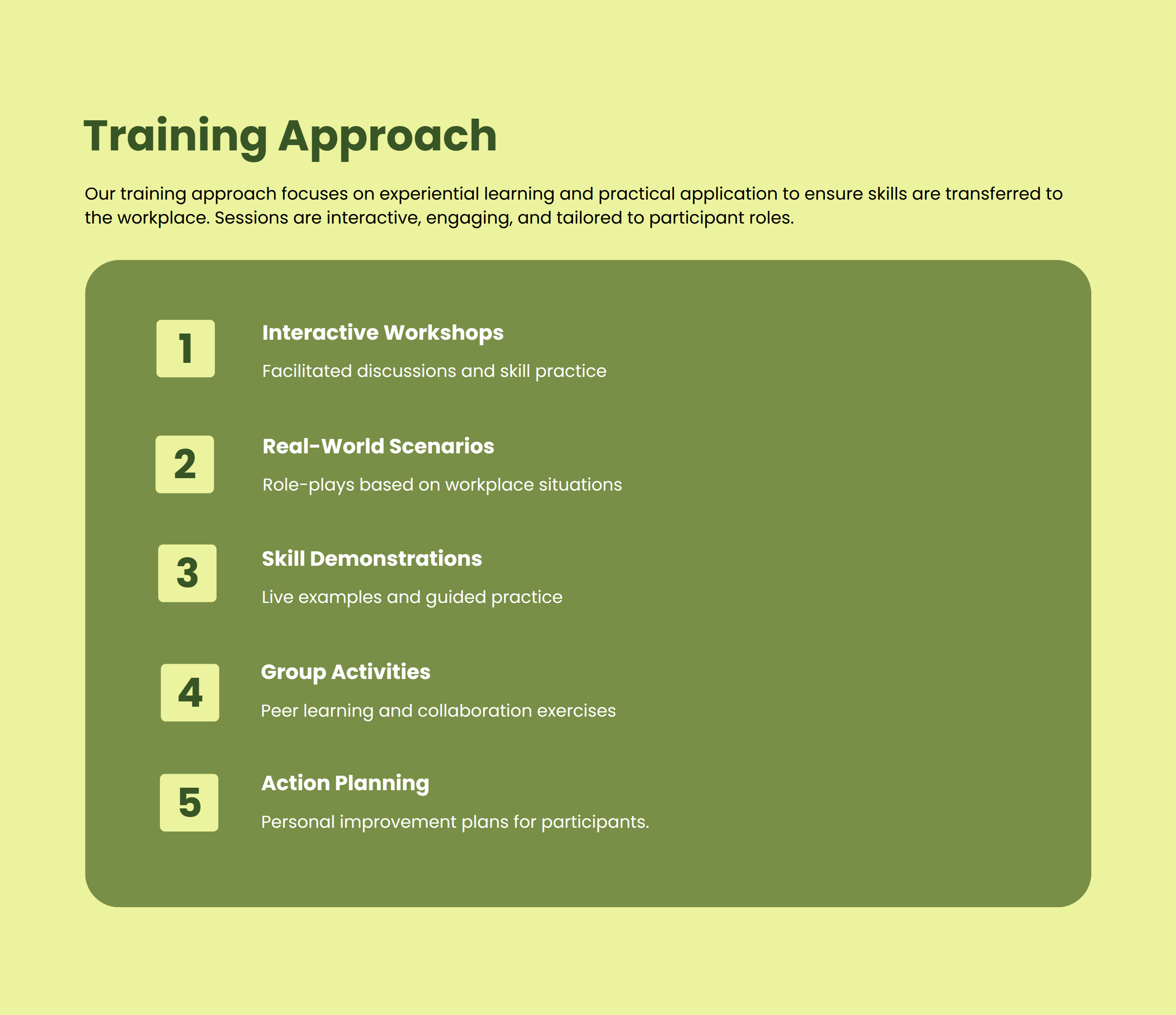 Soft Skills Training Proposal Template with Training Approach Section