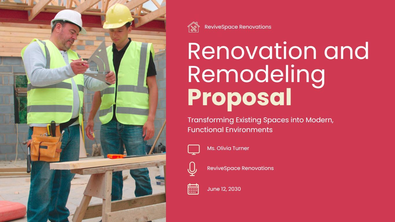 Renovation and Remodeling Proposal Template